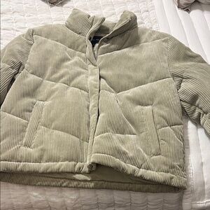 Love Tree Corduroy Puffer Jacket - Cream